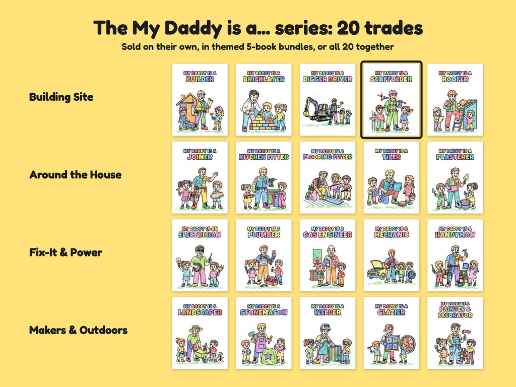 My Daddy is a Scaffolder – Printable Colouring Book: the full series