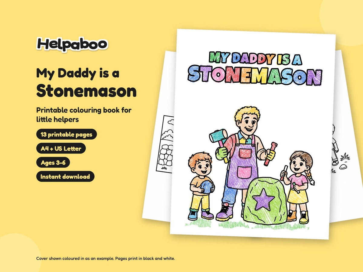 My Daddy is a Stonemason – Printable Colouring Book: cover