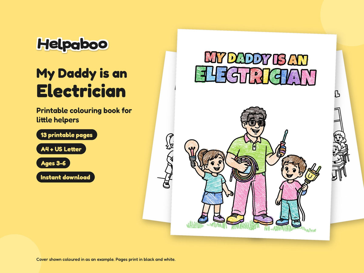 My Daddy is an Electrician – Printable Colouring Book: cover