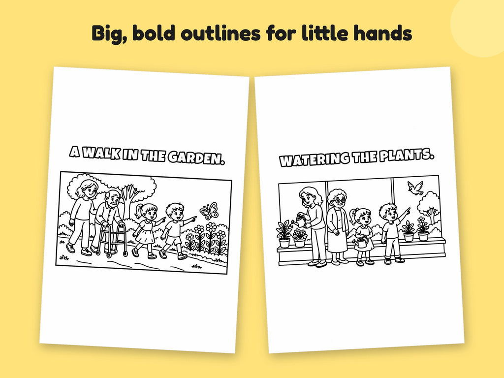 My Mummy is a Carer – Printable Colouring Book: close-up of colouring pages