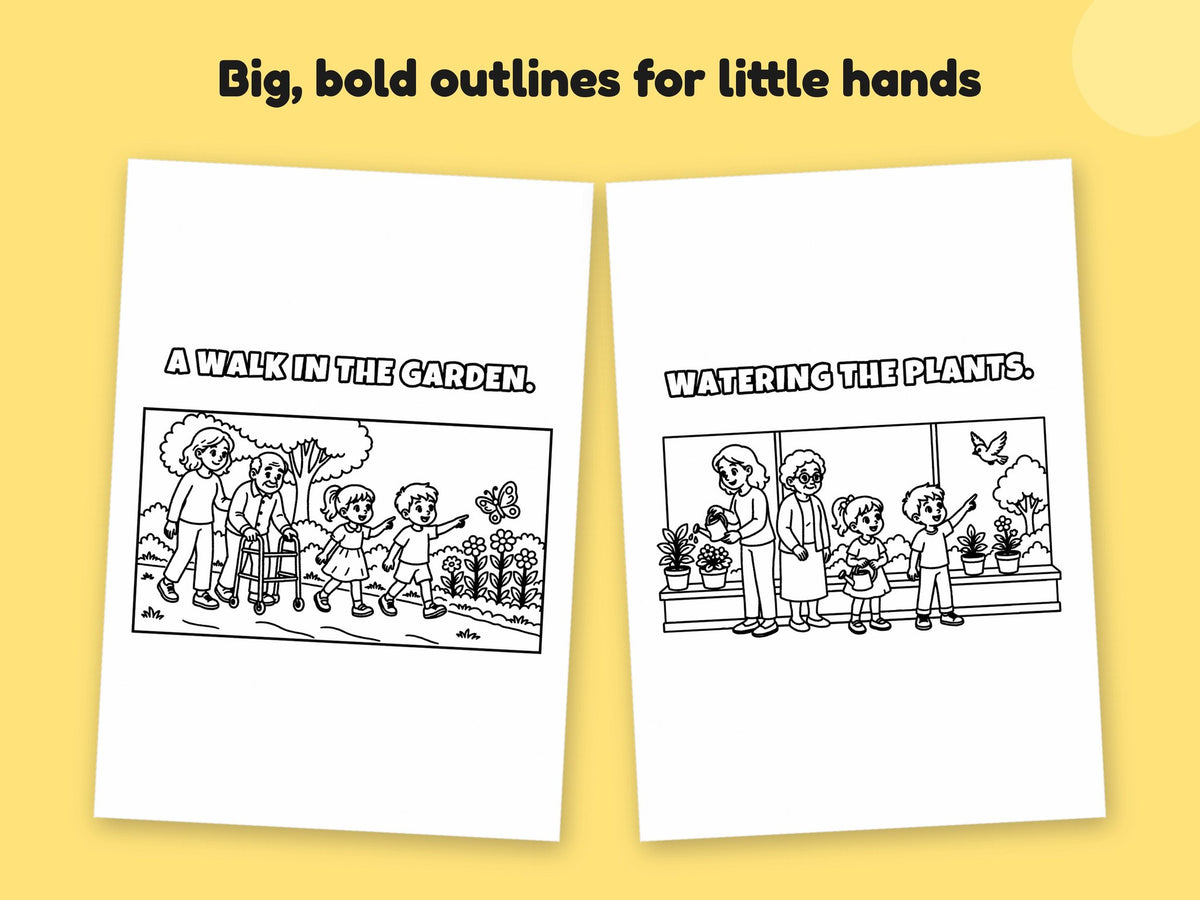 My Mummy is a Carer – Printable Colouring Book: close-up of colouring pages