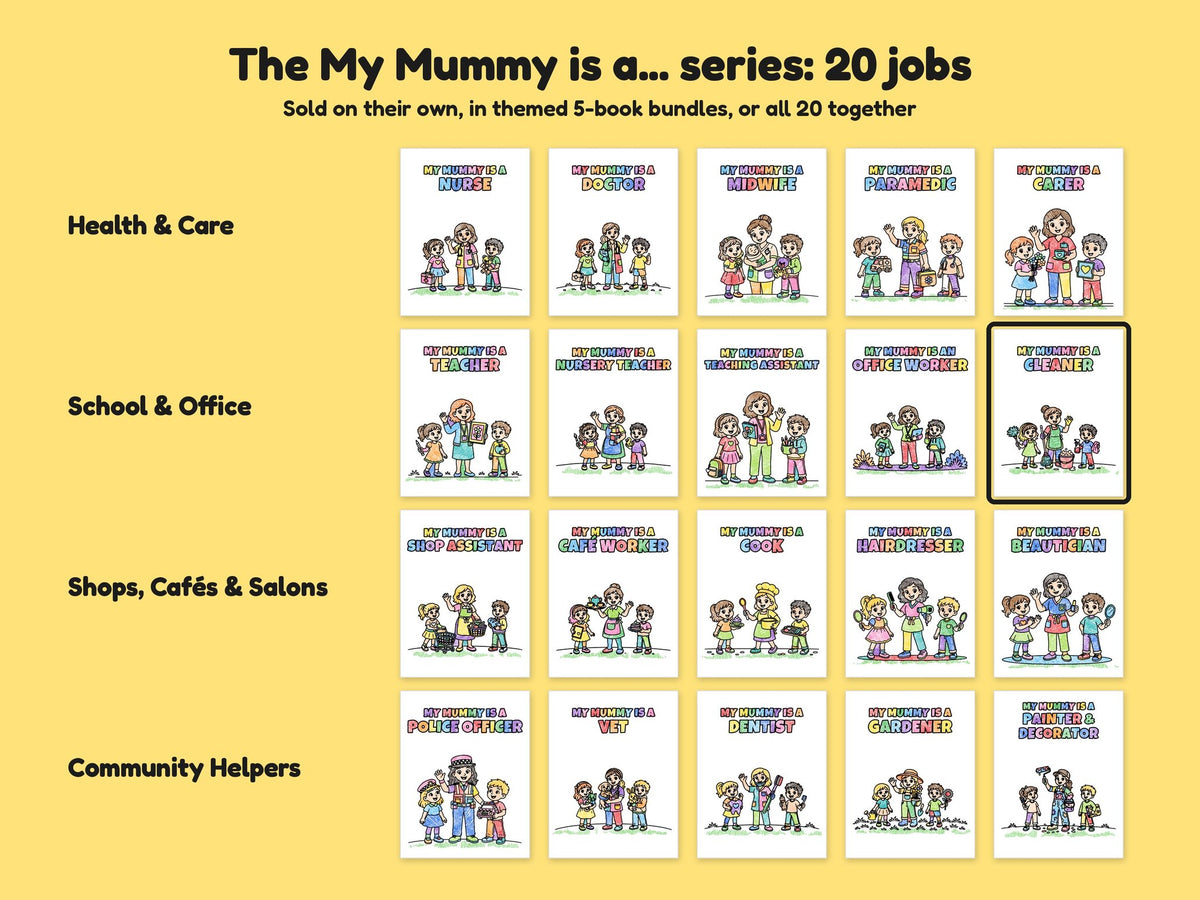My Mummy is a Cleaner – Printable Colouring Book: the full series