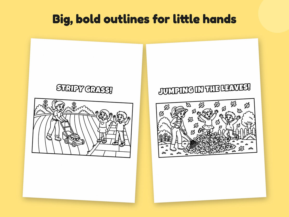 My Mummy is a Gardener – Printable Colouring Book: close-up of colouring pages