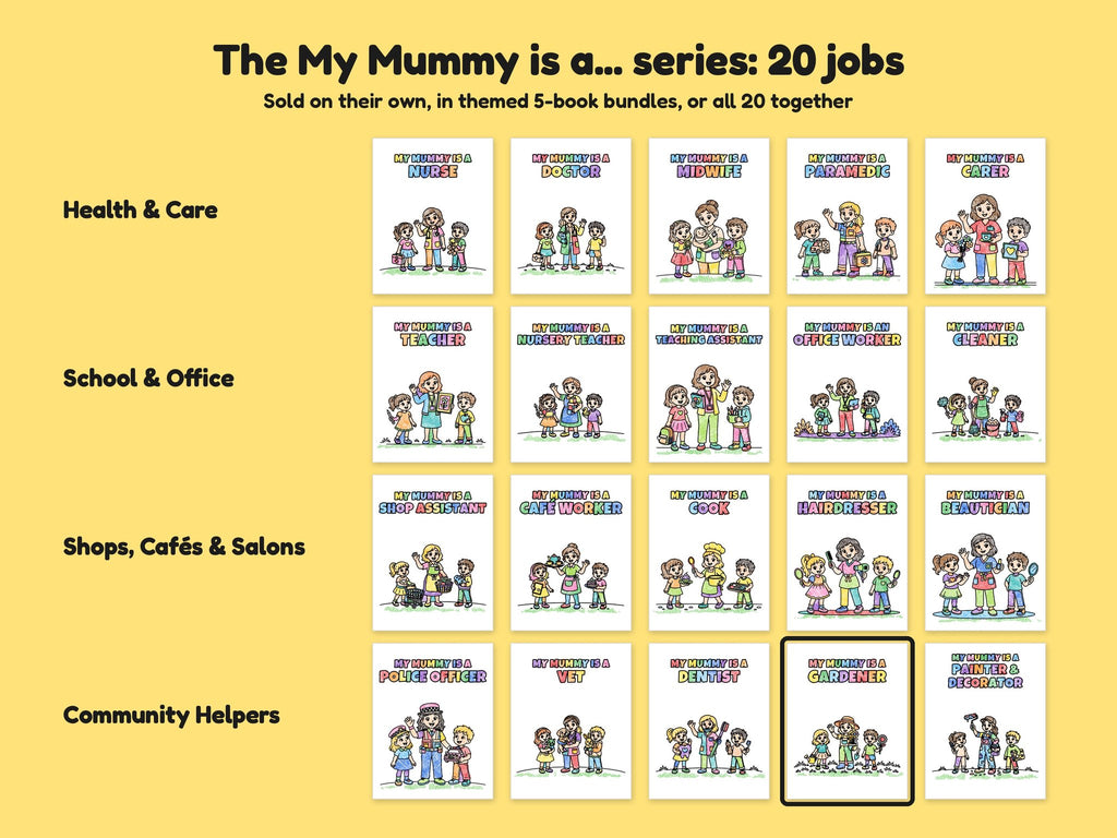 My Mummy is a Gardener – Printable Colouring Book: the full series