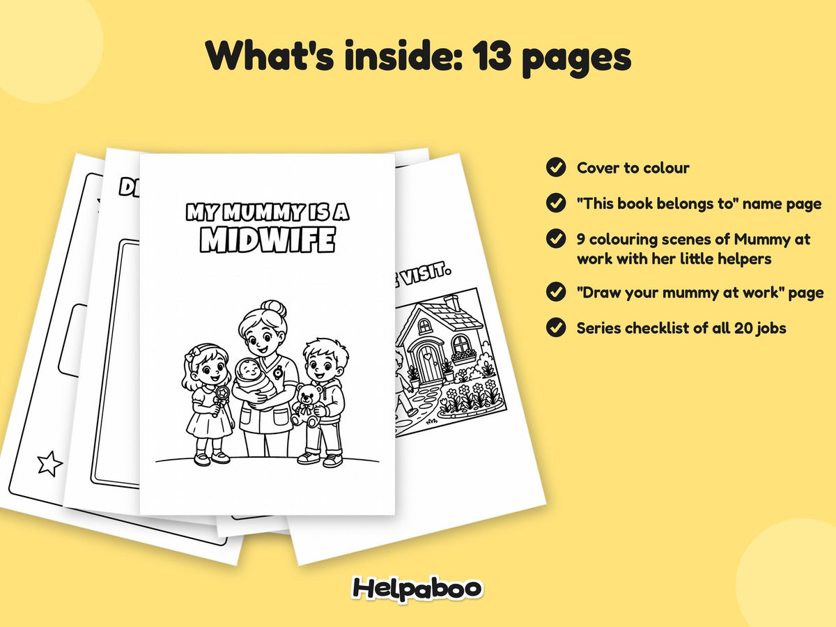 My Mummy is a Midwife – Printable Colouring Book