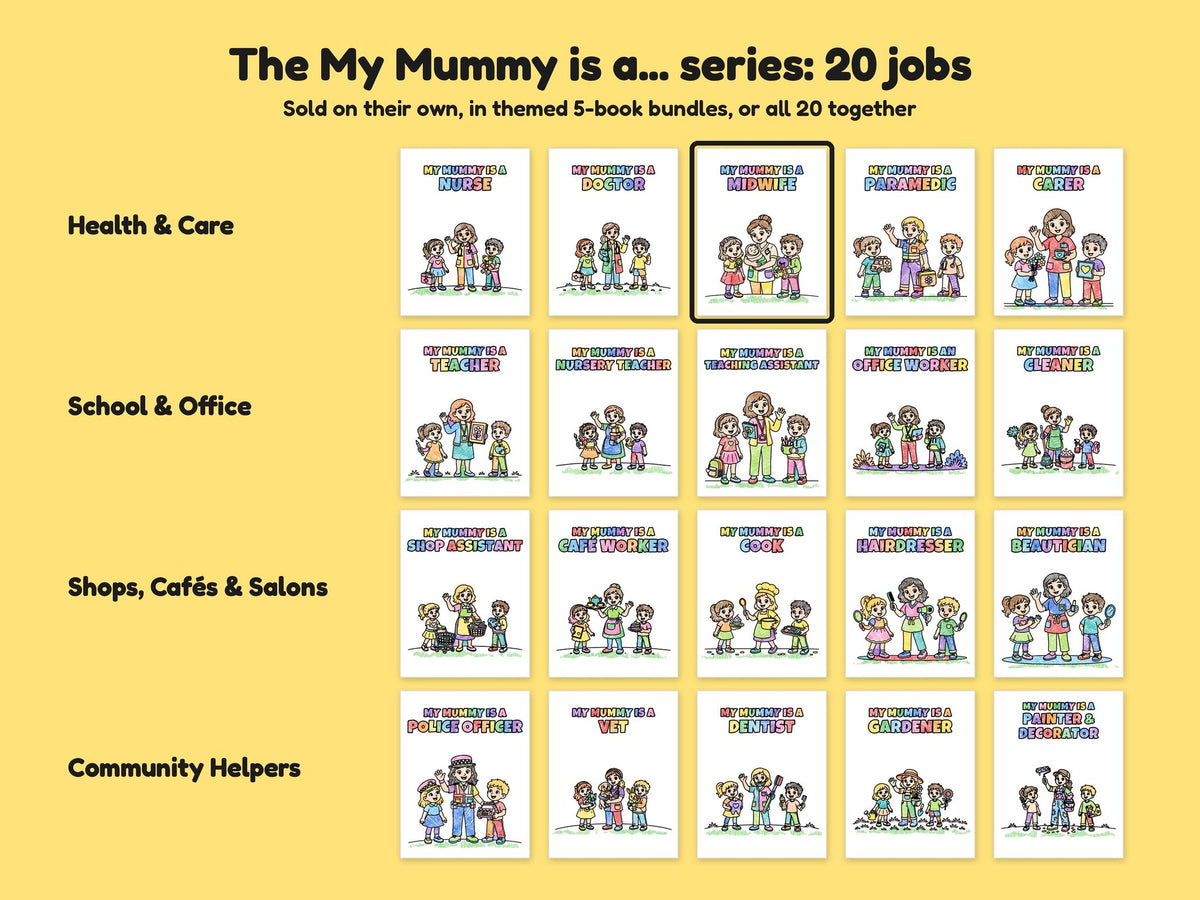 My Mummy is a Midwife – Printable Colouring Book: the full series
