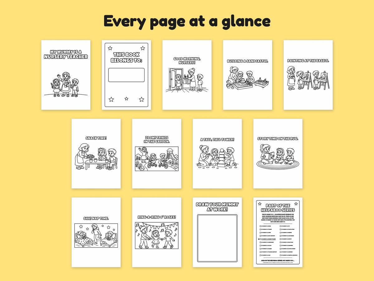 My Mummy is a Nursery Teacher – Printable Colouring Book