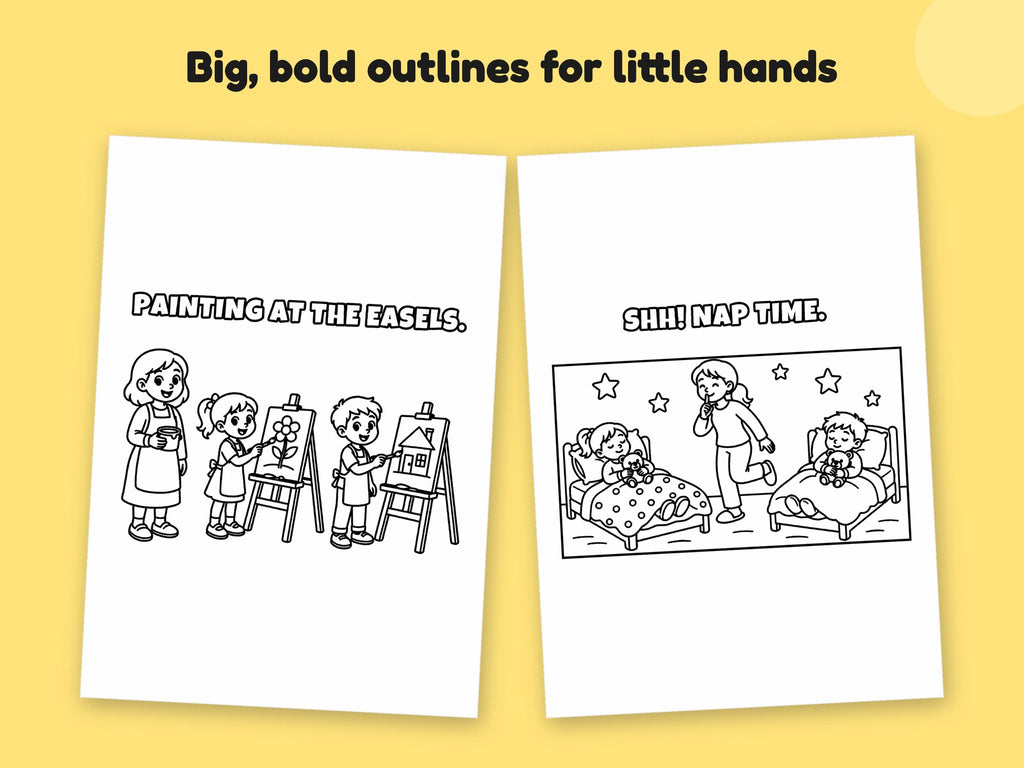 My Mummy is a Nursery Teacher – Printable Colouring Book: close-up of colouring pages