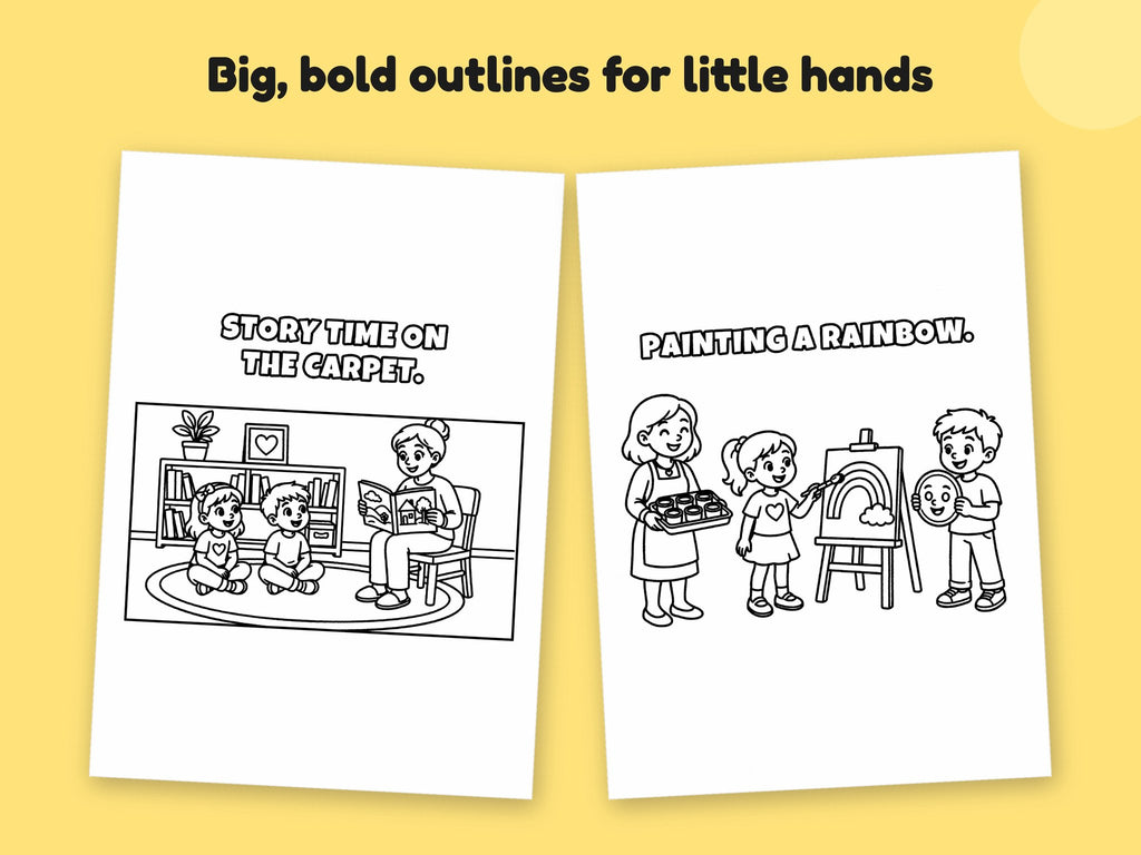 My Mummy is a Teacher – Printable Colouring Book: close-up of colouring pages