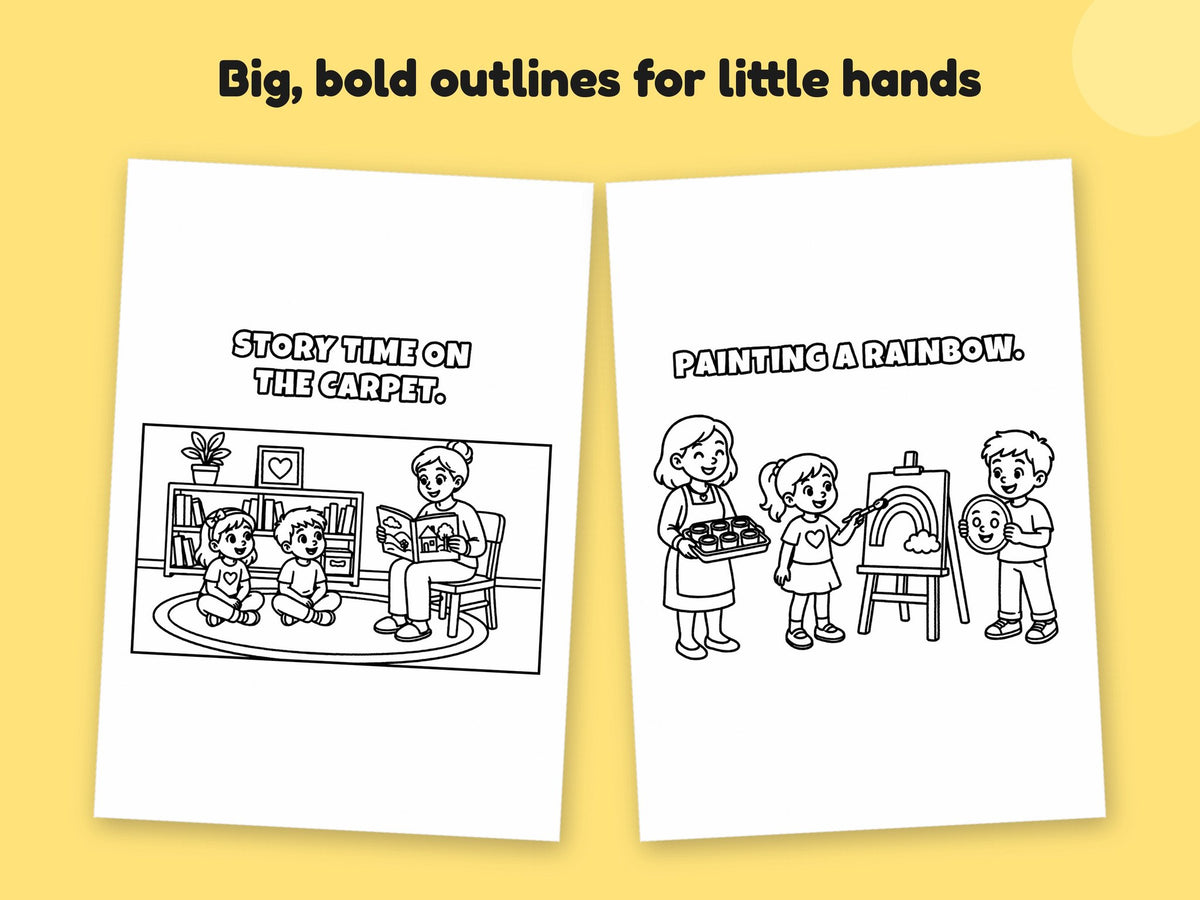 My Mummy is a Teacher – Printable Colouring Book: close-up of colouring pages