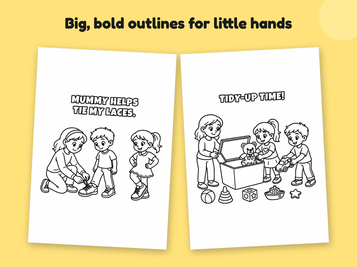 My Mummy is a Teaching Assistant – Printable Colouring Book: close-up of colouring pages