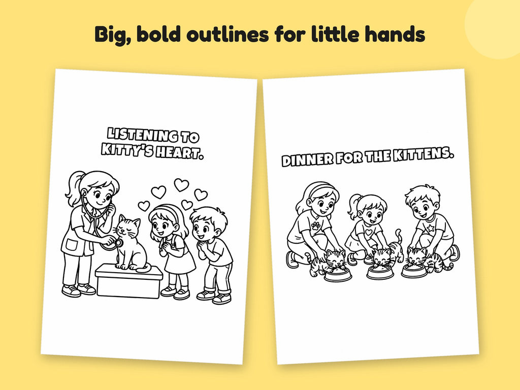 My Mummy is a Vet – Printable Colouring Book: close-up of colouring pages