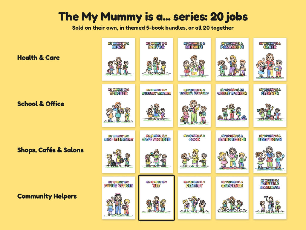My Mummy is a Vet – Printable Colouring Book: the full series