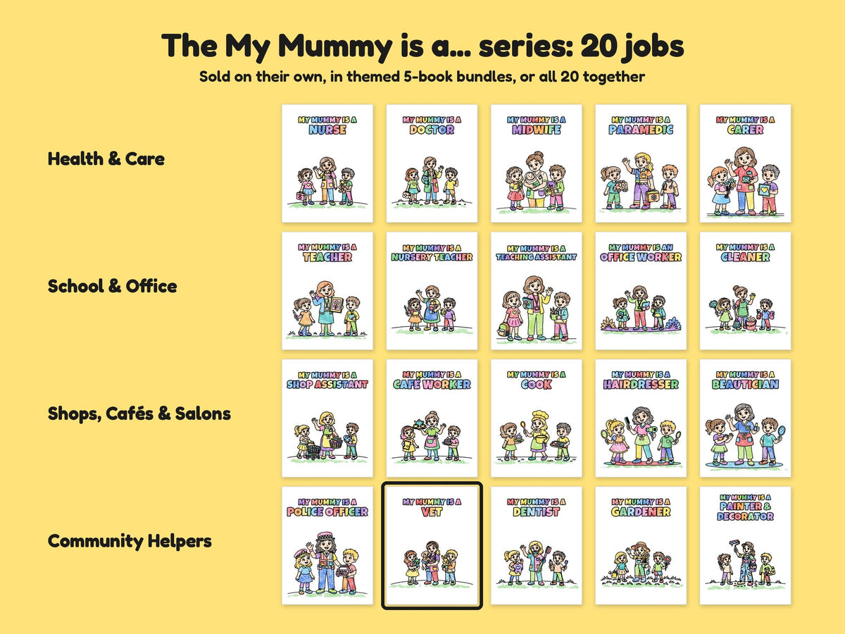My Mummy is a Vet – Printable Colouring Book: the full series