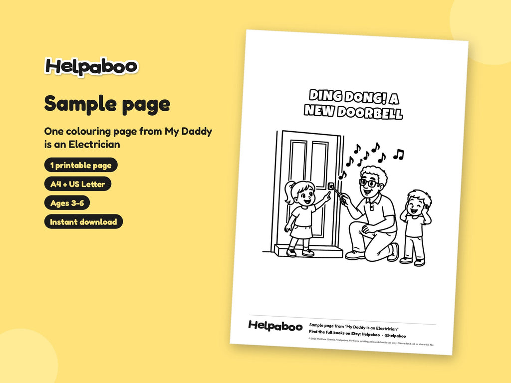 Sample Colouring Page – My Daddy is an Electrician: cover