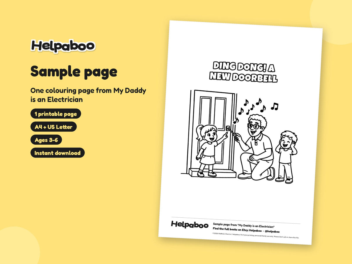 Sample Colouring Page – My Daddy is an Electrician: cover