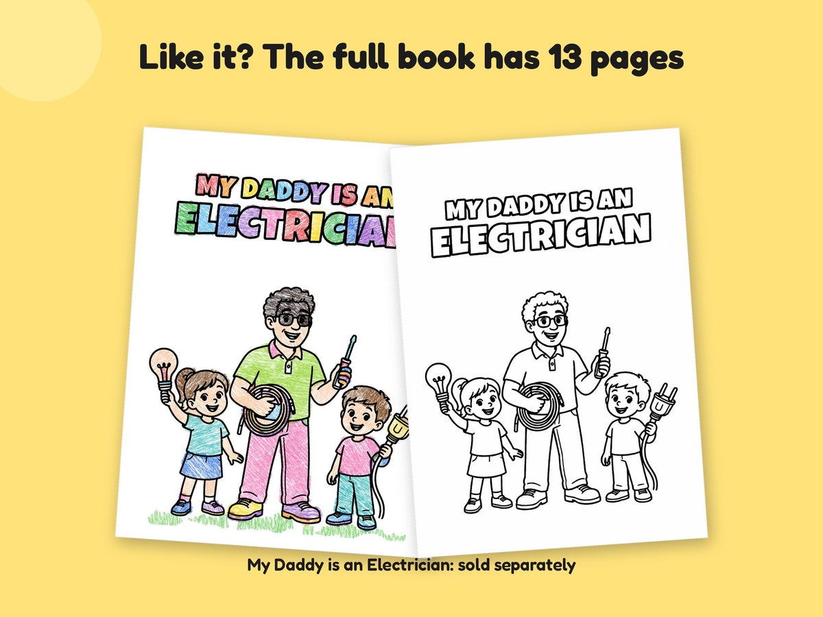 Sample Colouring Page – My Daddy is an Electrician: the full book